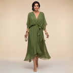 Loriana™ | ROBE EN MOUSSELINE À COL EN V