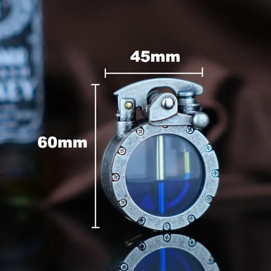 🔥Dernier jour 49 % DE RÉDUCTION 🎁Briquet vintage transparent à mèche kérozène style antique steampunk