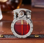 🔥Dernier jour 49 % DE RÉDUCTION 🎁Briquet vintage transparent à mèche kérozène style antique steampunk