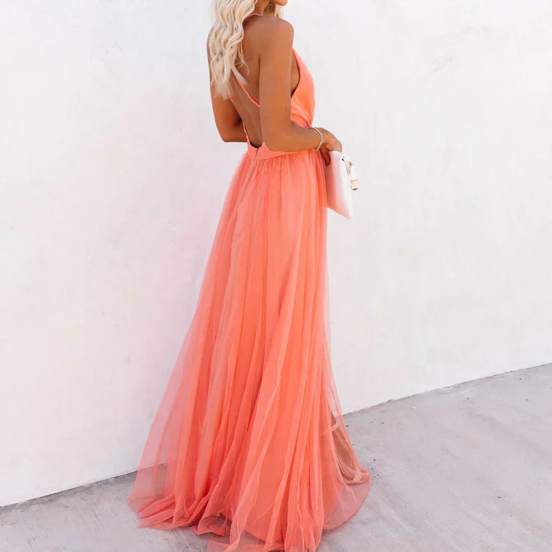 Loriana®| Robe Maxi Lumière Corail