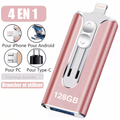 🔥Clé USB 4 en 1 16 à 256 Go Micro USB + 8 broches + USB 3.0 pour téléphone portable et ordinateur