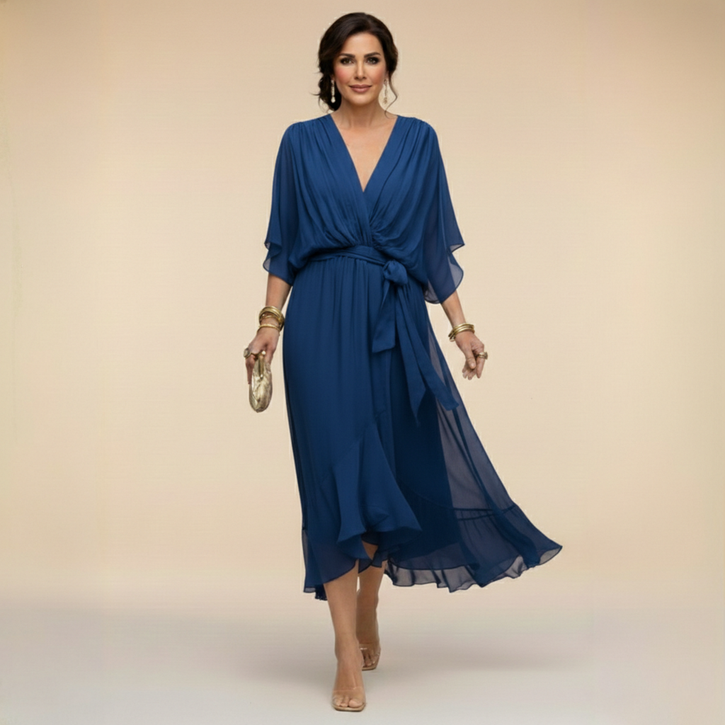 Loriana™ | ROBE EN MOUSSELINE À COL EN V