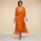 Loriana™ | ROBE EN MOUSSELINE À COL EN V