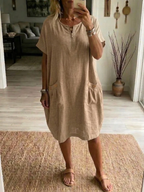 Loriana® Robe avec fermeture à glissière – Confort Ultime & Élégance Naturelle