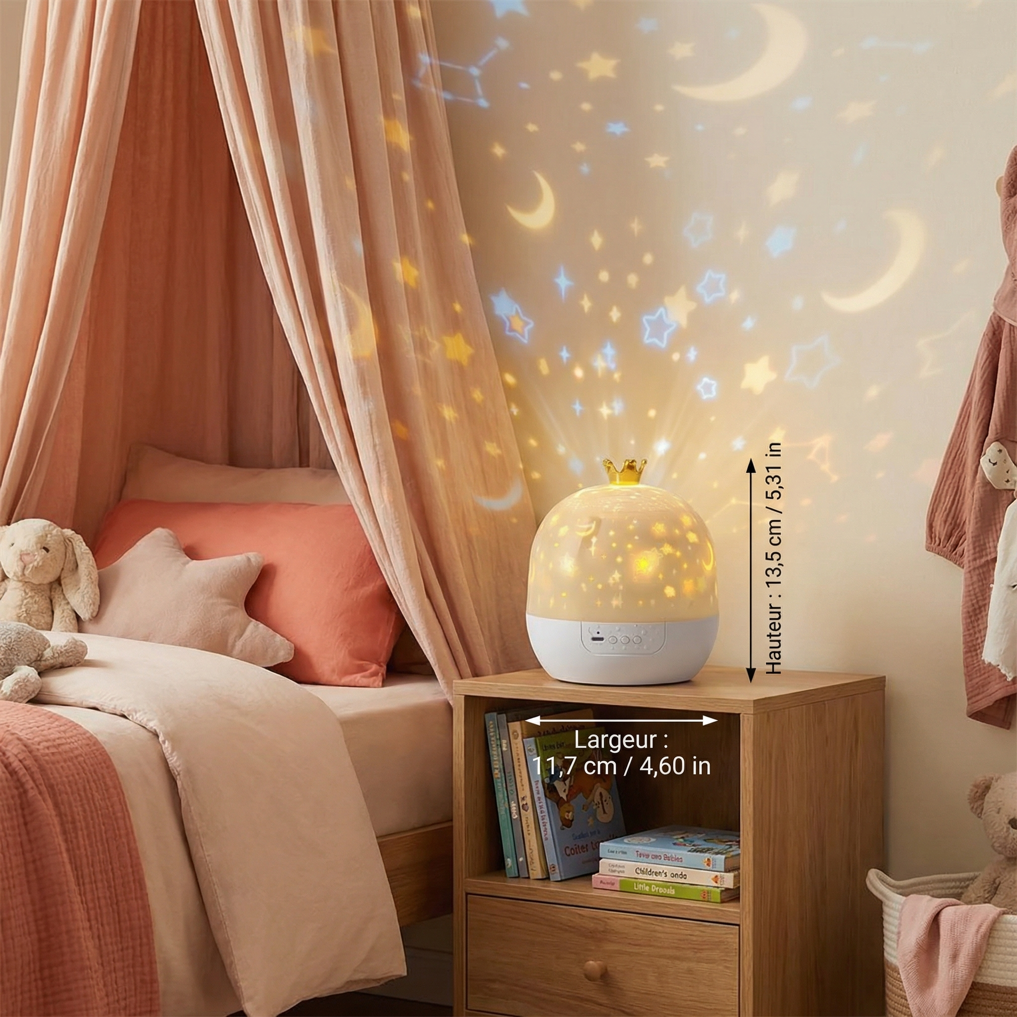 Veilleuse et projecteur 2-en-1 pour enfants
