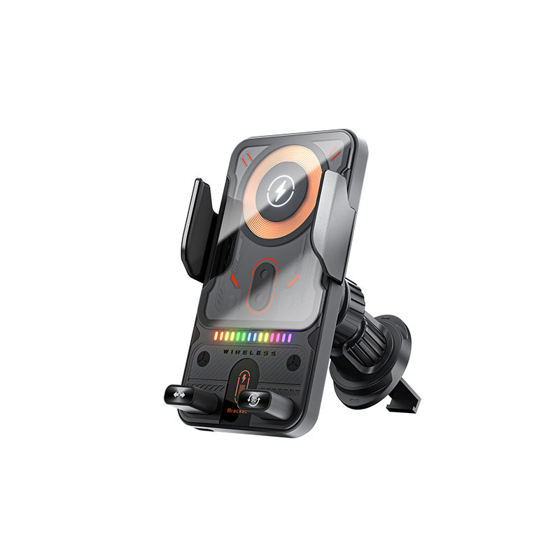 ✨Support de téléphone de voiture intelligent 2 en 1 avec fonction pivotante et chargeur sans fil