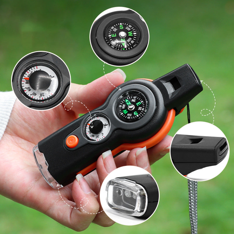 Sifflet de survie multifonctionnel 7 en 1 pour l'extérieur