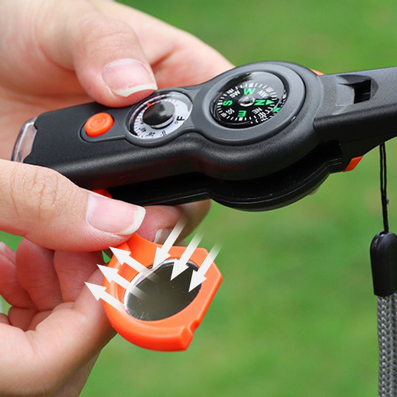 Sifflet de survie multifonctionnel 7 en 1 pour l'extérieur